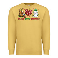 Antique Gold peace love snowman Premium Sweatshirt - NancyCooperArtShop