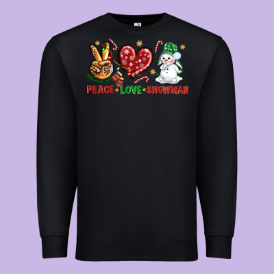 Peace Love Snowman Premium Sweatshirt Designed By Nancycooperartshop