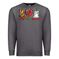 Charcoal Heather peace love snowman Premium Sweatshirt - NancyCooperArtShop
