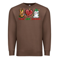Chestnut peace love snowman Premium Sweatshirt - NancyCooperArtShop