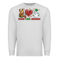 Dove Grey peace love snowman Premium Sweatshirt - NancyCooperArtShop