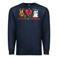 Navy peace love snowman Premium Sweatshirt - NancyCooperArtShop