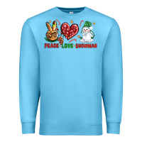 Ocean Blue peace love snowman Premium Sweatshirt - NancyCooperArtShop