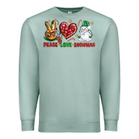 Seafoam peace love snowman Premium Sweatshirt - NancyCooperArtShop