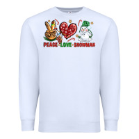 White peace love snowman Premium Sweatshirt - NancyCooperArtShop