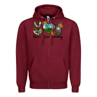 Burgundy Peace Love Donkey Head Zipper Hoodie - LillyAllenDesigns