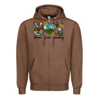 Chestnut Peace Love Donkey Head Zipper Hoodie - LillyAllenDesigns
