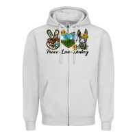 Dove Grey Peace Love Donkey Head Zipper Hoodie - LillyAllenDesigns