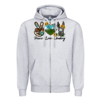 Heather Grey Peace Love Donkey Head Zipper Hoodie - LillyAllenDesigns