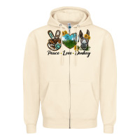 Sandshell Peace Love Donkey Head Zipper Hoodie - LillyAllenDesigns