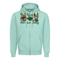 Seafoam Peace Love Donkey Head Zipper Hoodie - LillyAllenDesigns