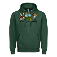 Sports Green Peace Love Donkey Head Zipper Hoodie - LillyAllenDesigns