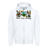 White Peace Love Donkey Head Zipper Hoodie - LillyAllenDesigns