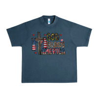 Midnight Navy god bless america Urban Heavy Tee - CowhideDigitalArt