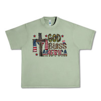 Oil Green god bless america Urban Heavy Tee - CowhideDigitalArt
