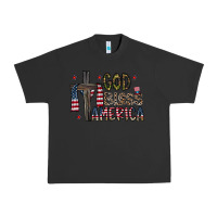 Pigment Black god bless america Urban Heavy Tee - CowhideDigitalArt