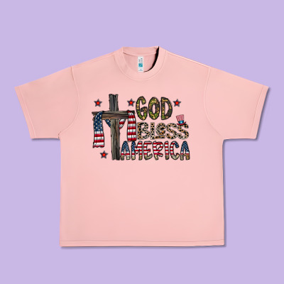 God Bless America Urban Heavy Tee Designed By Cowhidedigitalart