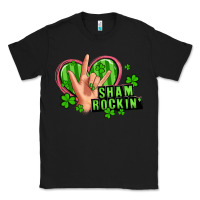 Black shamrockin' rock n roll female hand Classic Tee - Artiststas