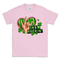 Bubblegum Pink shamrockin' rock n roll female hand Classic Tee - Artiststas