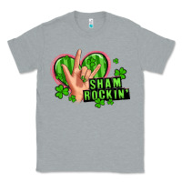 Heather Grey shamrockin' rock n roll female hand Classic Tee - Artiststas
