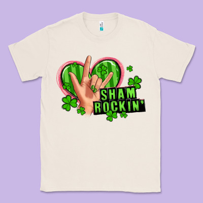 Shamrockin' Rock N Roll Female Hand Classic Tee Designed By Artiststas