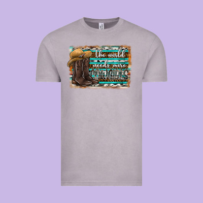 The World Needs More Cowgirls Vintage Tee Designed By Sublimationcraftshop