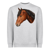 Heather Grey horse Heavyweight Sweatshirt - RanaPortraitStore