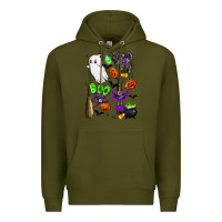 Army Green cute ghost Premium Hoodie - LillyAllenDesigns