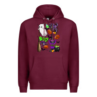 Burgundy cute ghost Premium Hoodie - LillyAllenDesigns
