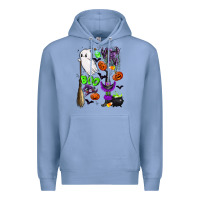 Colony Blue cute ghost Premium Hoodie - LillyAllenDesigns