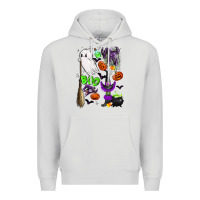 Dove Grey cute ghost Premium Hoodie - LillyAllenDesigns