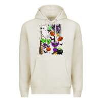 Oatmeal Heather cute ghost Premium Hoodie - LillyAllenDesigns