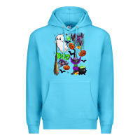 Ocean Blue cute ghost Premium Hoodie - LillyAllenDesigns