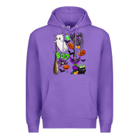 Purple cute ghost Premium Hoodie - LillyAllenDesigns