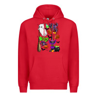 Red cute ghost Premium Hoodie - LillyAllenDesigns