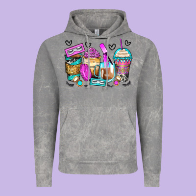 Eyelash Coffee Cups Vintage Hoodie Designed By Zillion Design Studio