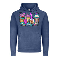 Vintage Denim eyelash coffee cups Vintage Hoodie - Zillion Design Studio