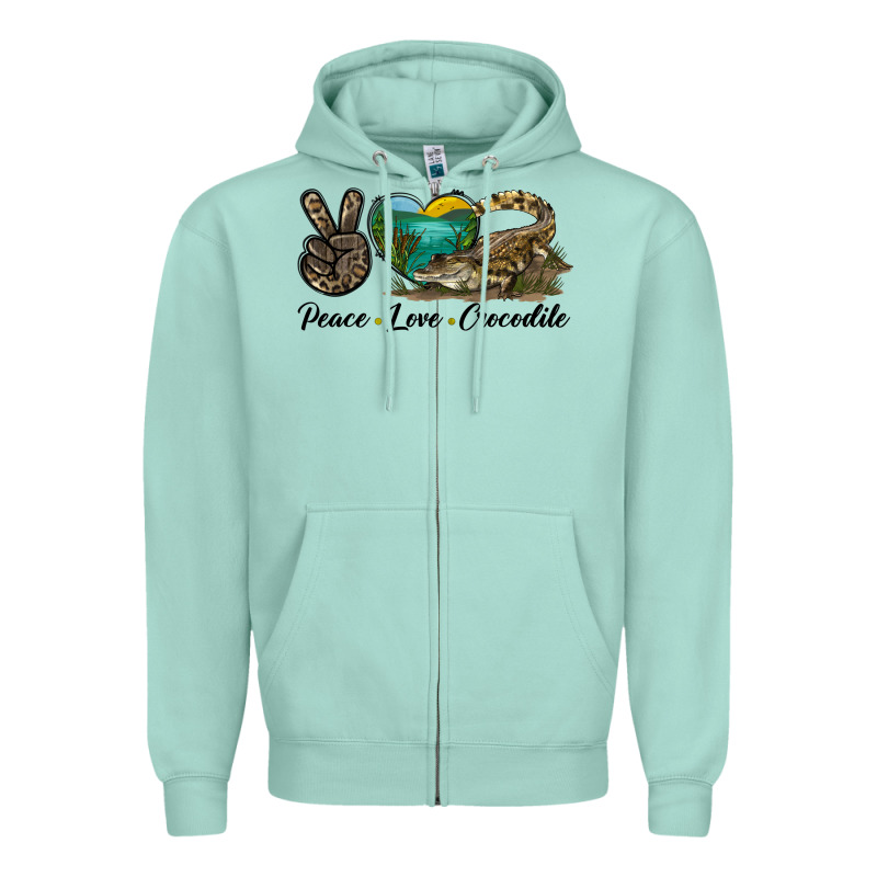 Peace Love Crocodile Zipper Hoodie by LillyAllenDesigns | Teevron