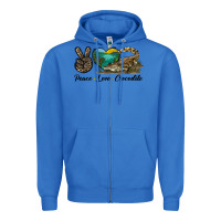 True Royal Peace Love Crocodile Zipper Hoodie - LillyAllenDesigns