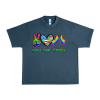 Midnight Navy peace love equality Urban Heavy Tee - HRA Design Shop