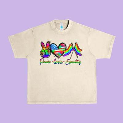 Peace Love Equality Urban Heavy Tee Designed By Hra Design Shop