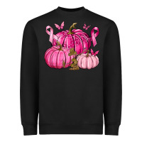 Breast Cancer We Wear Pink With Pumpkin And Ribbon Heavyweight Sweatshirt | Teevron