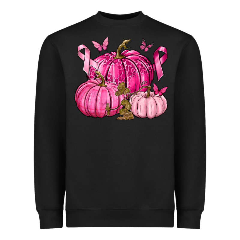 Breast Cancer We Wear Pink With Pumpkin And Ribbon Heavyweight Sweatshirt by texasbilliewilder | Teevron