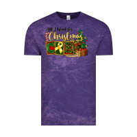 Cloud Purple all i want for christmas is cure childhood cancer Vintage Tee - FaDigitalArtStudio