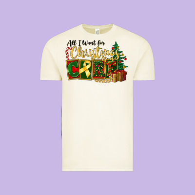 All I Want For Christmas Is Cure Childhood Cancer Vintage Tee Designed By Fadigitalartstudio