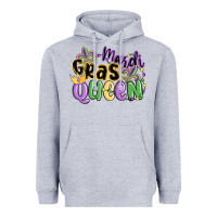 Heather Grey mardi gras queen Heavyweight Hoodie - MaliasSmallBusiness