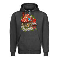 Charcoal Heather welcome gnome ladybug Zipper Hoodie - BarkalooDesign