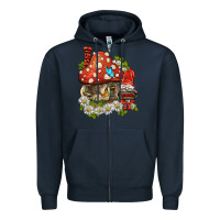 Navy welcome gnome ladybug Zipper Hoodie - BarkalooDesign