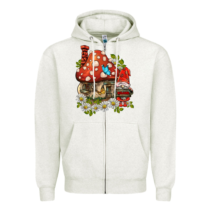 Welcome Gnome Ladybug Zipper Hoodie by BarkalooDesign | Teevron