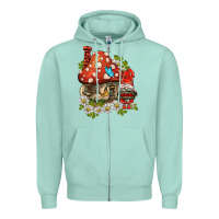 Seafoam welcome gnome ladybug Zipper Hoodie - BarkalooDesign